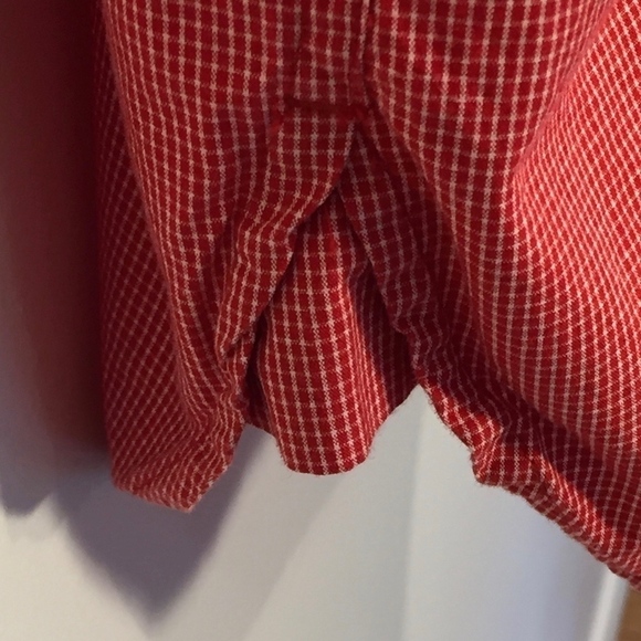Nautica Red Check Short Sleeve Button Down. - Picture 4 of 7